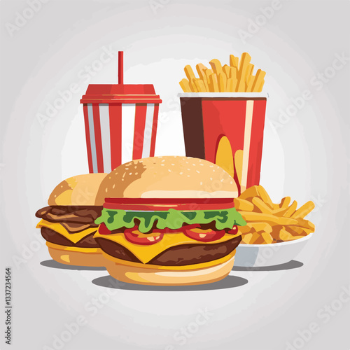 fastfood, fast, snack, food, meal, delicious, burger, lunch, background, dinner, american, meat, unhealthy, menu, restaurant, set, cheeseburger, junk, isolated, hamburger, fat, eat, sandwich, tasty, c
