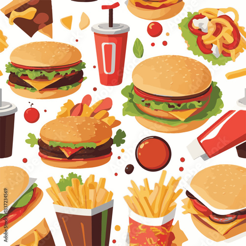 fastfood, fast, snack, food, meal, delicious, burger, lunch, background, dinner, american, meat, unhealthy, menu, restaurant, set, cheeseburger, junk, isolated, hamburger, fat, eat, sandwich, tasty, c