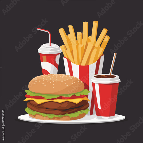 fastfood, fast, snack, food, meal, delicious, burger, lunch, background, dinner, american, meat, unhealthy, menu, restaurant, set, cheeseburger, junk, isolated, hamburger, fat, eat, sandwich, tasty, c