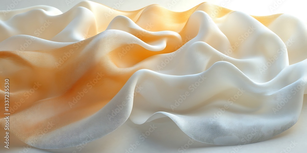 Obraz premium Draped fabric, soft waves, light background