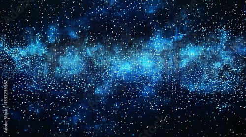 Abstract blue pixelated glitch texture with distortion effects, showcasing futuristic digital aesthetics, screen malfunctions, and cyber-inspired visuals for technology-based projects