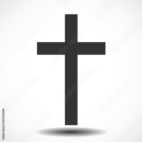 Cross. Christian and catholic symbol. Vector illustration