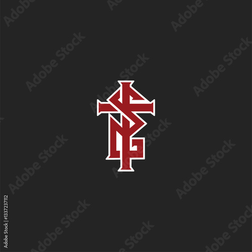 Modern Cross Logo with S & G Monogram - Perfect for Religious, Spiritual, or Church Branding. Ideal for Christian Businesses, Ministries, or Faith-Based Organizations. Clean, Versatile Design for Logo