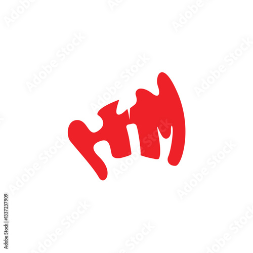 HIM Initials Logo: Creative letter 'HIM' shaped as a megaphone with a speech bubble symbol. Perfect for branding, communication, and business projects. Modern, sleek, and versatile vector design.