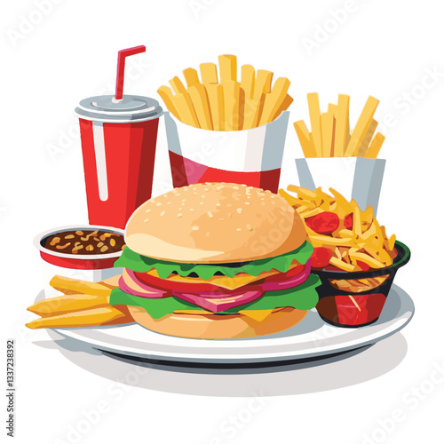 fastfood, fast, snack, food, meal, delicious, burger, lunch, background, dinner, american, meat, unhealthy, menu, restaurant, set, cheeseburger, junk, isolated, hamburger, fat, eat, sandwich, tasty, c