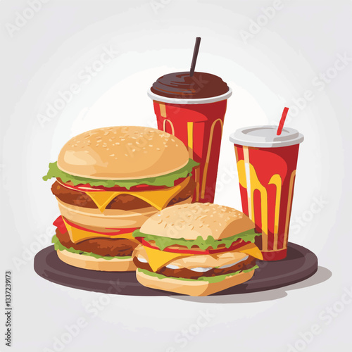 fastfood, fast, snack, food, meal, delicious, burger, lunch, background, dinner, american, meat, unhealthy, menu, restaurant, set, cheeseburger, junk, isolated, hamburger, fat, eat, sandwich, tasty, c