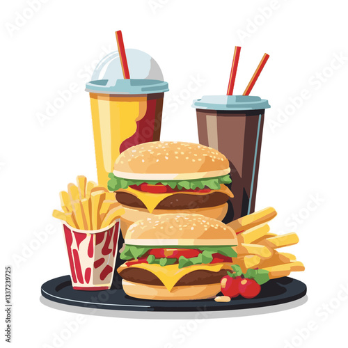fastfood, fast, snack, food, meal, delicious, burger, lunch, background, dinner, american, meat, unhealthy, menu, restaurant, set, cheeseburger, junk, isolated, hamburger, fat, eat, sandwich, tasty, c