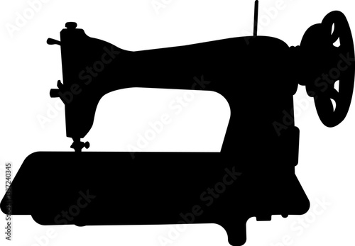sewing machine silhouette vector on white background