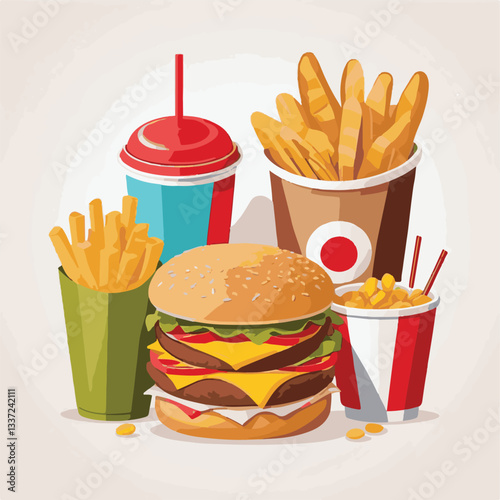 fastfood, fast, snack, food, meal, delicious, burger, lunch, background, dinner, american, meat, unhealthy, menu, restaurant, set, cheeseburger, junk, isolated, hamburger, fat, eat, sandwich, tasty, c