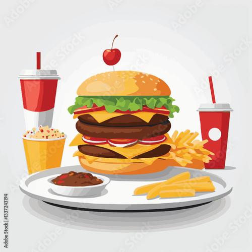 fastfood, fast, snack, food, meal, delicious, burger, lunch, background, dinner, american, meat, unhealthy, menu, restaurant, set, cheeseburger, junk, isolated, hamburger, fat, eat, sandwich, tasty, c