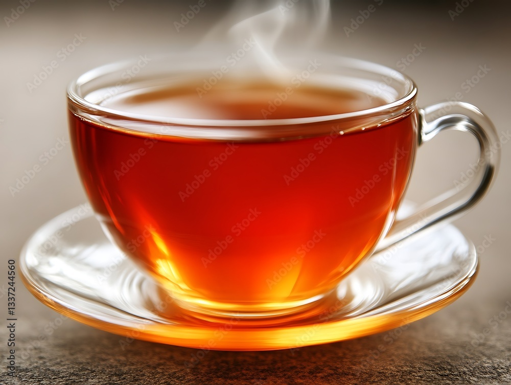 Steaming Teacup for Warm Drink, Cozy Table. Steaming Teacup for Warm Drink, Cozy Table.