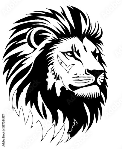Elegant Lion Face Vector Art Isolated on Background
