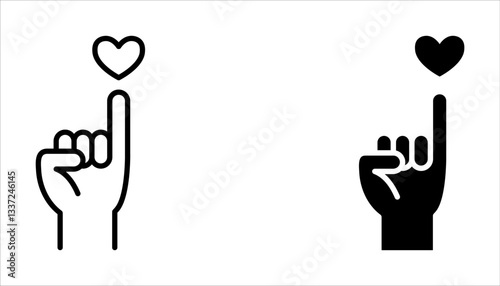 Pinky swear, or pinky promise icon set, Pinky promise friendship icon on white background