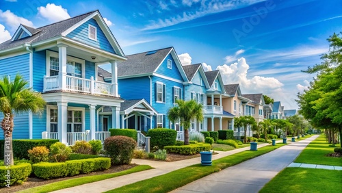 Pastel Blue Vacation Rentals: Quiet Neighborhood Row Houses