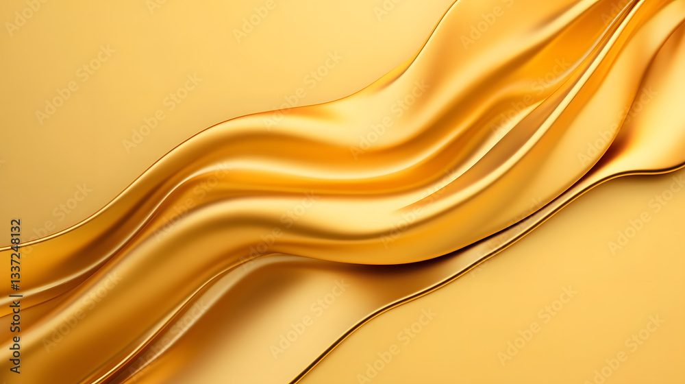Obraz premium Abstract gold waving fabric silk drape background