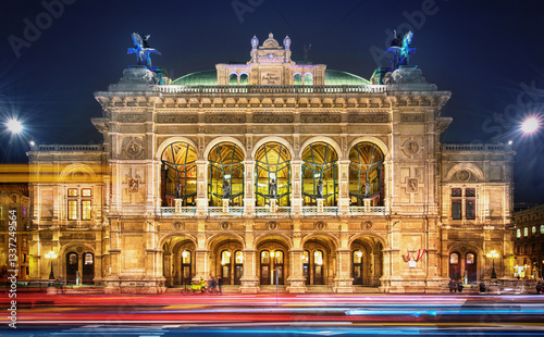 Photography Vienna State Opera at night, Vienna, Austria.