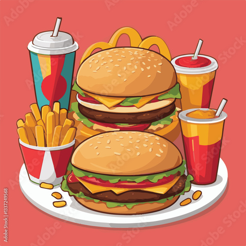 fastfood, fast, snack, meal, food, lunch, burger, dinner, background, delicious, meat, american, menu, unhealthy, restaurant, isolated, cheeseburger, junk, set, hamburger, fat, sandwich, tasty, eat, c