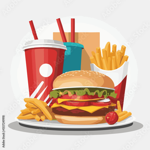 fastfood, fast, snack, meal, food, lunch, burger, dinner, background, delicious, meat, american, menu, unhealthy, restaurant, isolated, cheeseburger, junk, set, hamburger, fat, sandwich, tasty, eat, c