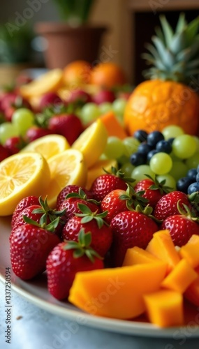 Wallpaper Mural Assorted fresh fruit platter, wedding buffet setting, melon, serving, platter Torontodigital.ca