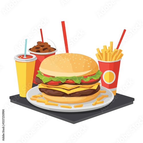 fastfood, fast, snack, meal, food, lunch, burger, dinner, background, delicious, meat, american, menu, unhealthy, restaurant, isolated, cheeseburger, junk, set, hamburger, fat, sandwich, tasty, eat, c