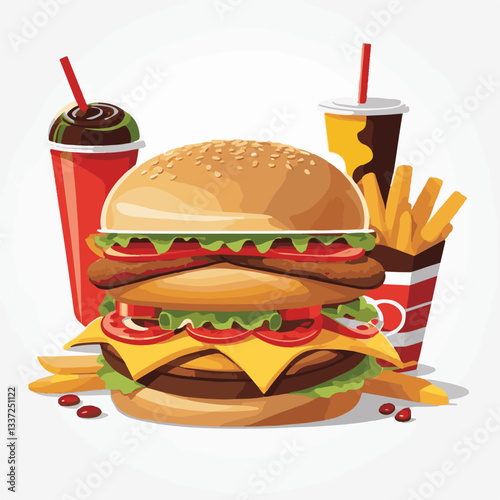 fastfood, fast, snack, meal, food, lunch, burger, dinner, background, delicious, meat, american, menu, unhealthy, restaurant, isolated, cheeseburger, junk, set, hamburger, fat, sandwich, tasty, eat, c