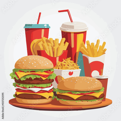 fastfood, fast, snack, meal, food, lunch, burger, dinner, background, delicious, meat, american, menu, unhealthy, restaurant, isolated, cheeseburger, junk, set, hamburger, fat, sandwich, tasty, eat, c