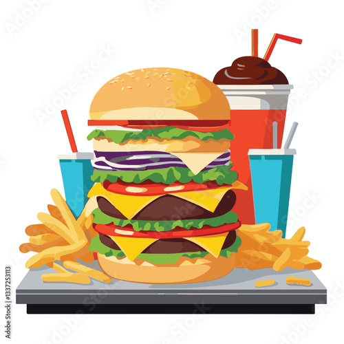 fastfood, fast, snack, meal, food, lunch, burger, dinner, background, delicious, meat, american, menu, unhealthy, restaurant, isolated, cheeseburger, junk, set, hamburger, fat, sandwich, tasty, eat, c
