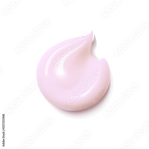 Pink Cream texture stroke. Face Cosmetic. Liquid cosmetic smear. Face skin product. cream, gel, lotion, foam. Realistic Vector Illustration