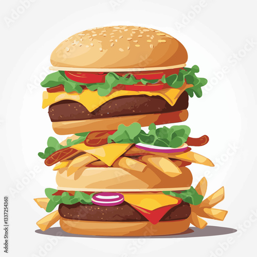 fastfood, fast, snack, meal, food, lunch, burger, dinner, background, delicious, meat, american, menu, unhealthy, restaurant, isolated, cheeseburger, junk, set, hamburger, fat, sandwich, tasty, eat, c