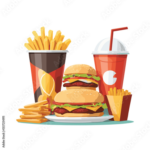 fastfood, fast, snack, meal, food, lunch, burger, dinner, background, delicious, meat, american, menu, unhealthy, restaurant, isolated, cheeseburger, junk, set, hamburger, fat, sandwich, tasty, eat, c