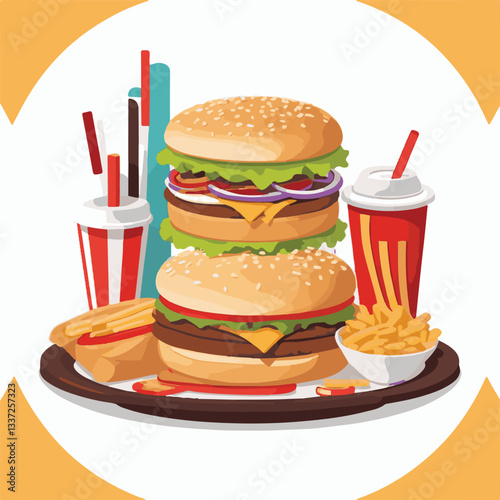 fastfood, fast, snack, meal, food, lunch, burger, dinner, background, delicious, meat, american, menu, unhealthy, restaurant, isolated, cheeseburger, junk, set, hamburger, fat, sandwich, tasty, eat, c