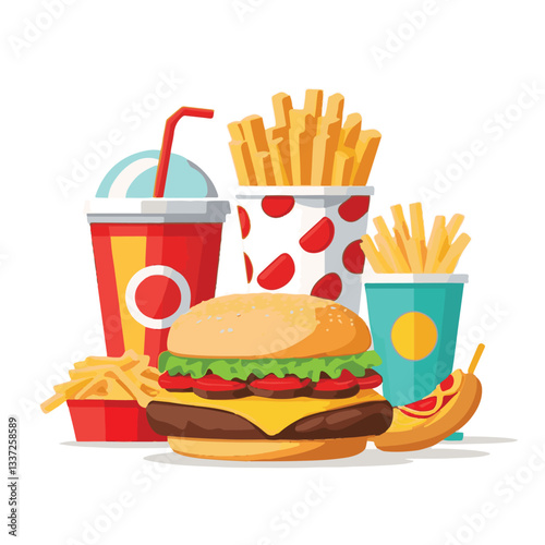 fastfood, fast, snack, meal, food, lunch, burger, dinner, background, delicious, meat, american, menu, unhealthy, restaurant, isolated, cheeseburger, junk, set, hamburger, fat, sandwich, tasty, eat, c