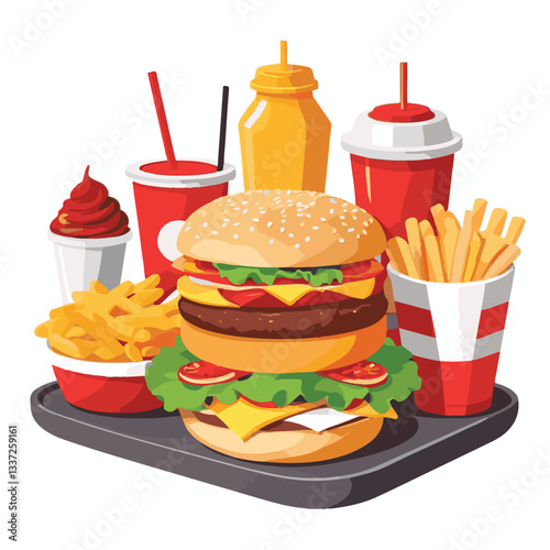 fastfood, fast, snack, meal, food, lunch, burger, dinner, background, delicious, meat, american, menu, unhealthy, restaurant, isolated, cheeseburger, junk, set, hamburger, fat, sandwich, tasty, eat, c
