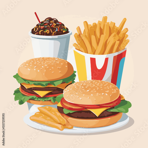 fastfood, fast, snack, meal, food, lunch, burger, dinner, background, delicious, meat, american, menu, unhealthy, restaurant, isolated, cheeseburger, junk, set, hamburger, fat, sandwich, tasty, eat, c