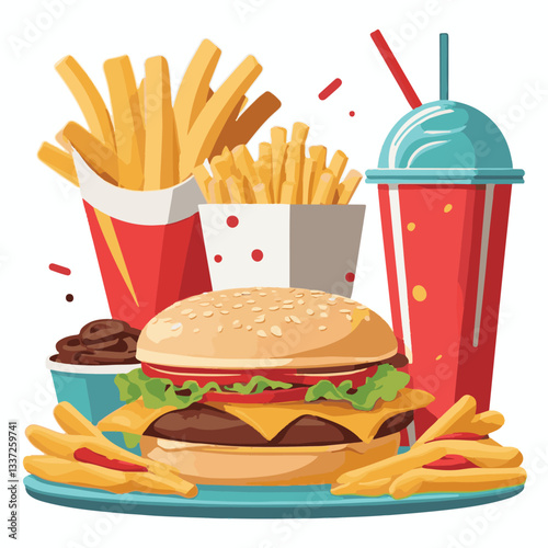 fastfood, fast, snack, meal, food, lunch, burger, dinner, background, delicious, meat, american, menu, unhealthy, restaurant, isolated, cheeseburger, junk, set, hamburger, fat, sandwich, tasty, eat, c
