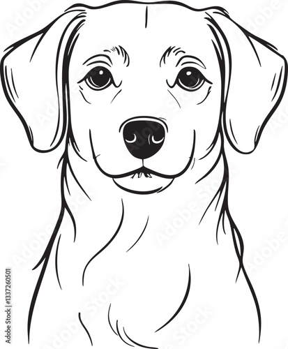 Dog Portrait Vector Illustration