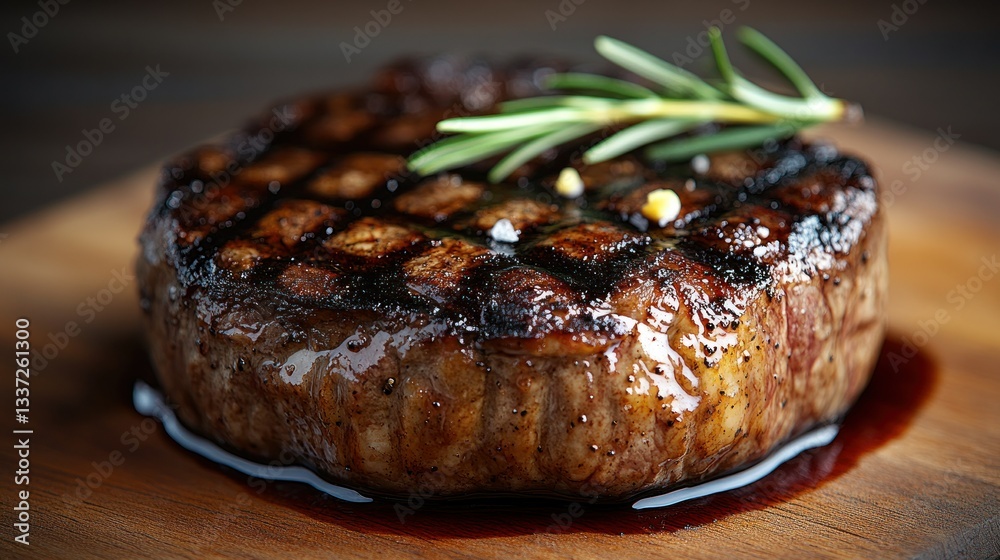 Perfectly seared steak, seasoned and ready to eat Perfectly seared steak, seasoned and ready to eat