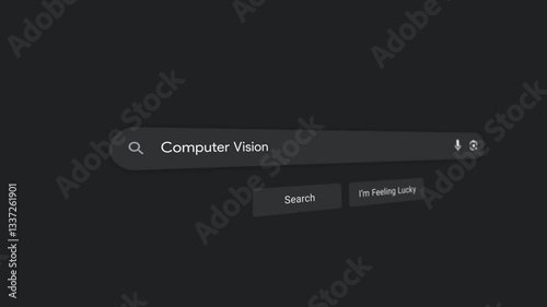 Searchbar Typing Computer Vision In Internet Web Search Engine | Motion Graphic Animation With Smooth Camera Movement | High Quality User Interface Design