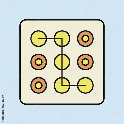 Lock pattern icon. Hand entering smartphone password