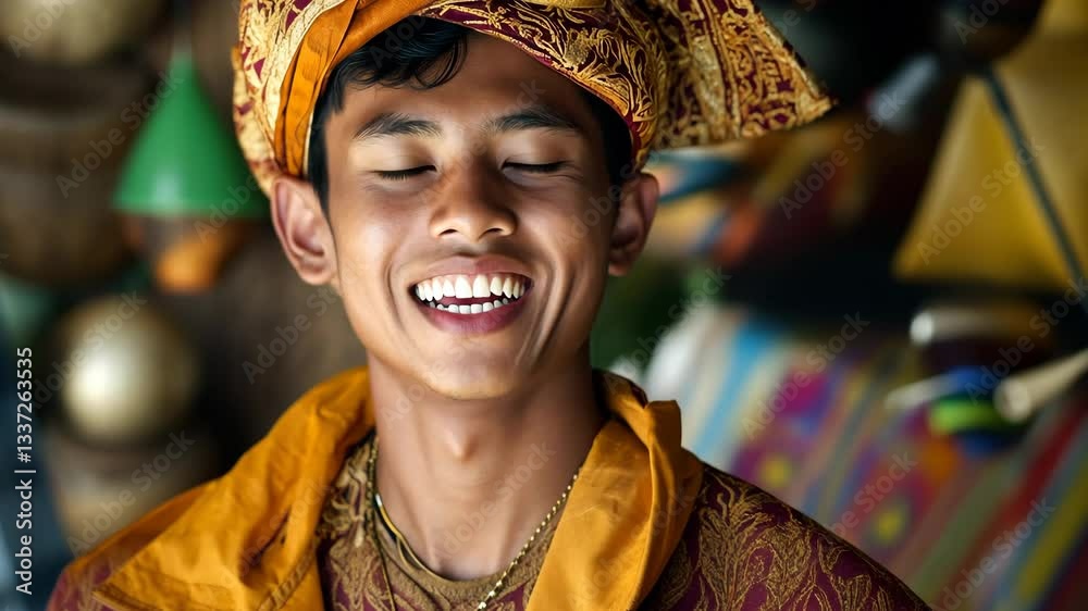 Portrait of an Indonesian man in traditional dress