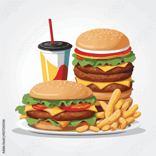 fastfood, fast, snack, meal, food, lunch, burger, dinner, background, delicious, meat, american, menu, unhealthy, restaurant, isolated, cheeseburger, junk, set, hamburger, fat, sandwich, tasty, eat, c