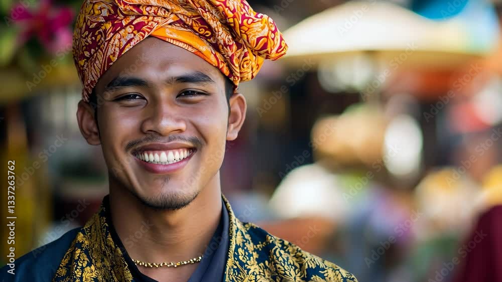 Portrait of an Indonesian man in traditional dress