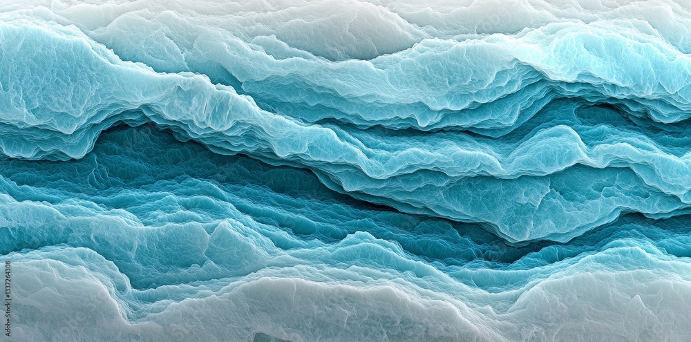 Obraz premium A modern and elegant seamless pattern featuring abstract blue and white waves, suitable for various design applications including textiles, packaging, and interior decor