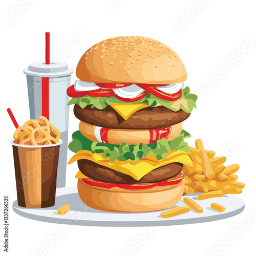 fastfood, fast, snack, meal, food, lunch, burger, dinner, background, delicious, meat, american, menu, unhealthy, restaurant, isolated, cheeseburger, junk, set, hamburger, fat, sandwich, tasty, eat, c