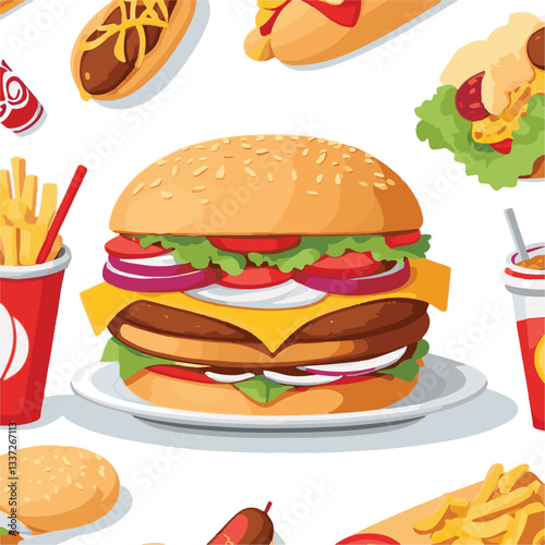 fastfood, fast, snack, meal, food, lunch, burger, dinner, background, delicious, meat, american, menu, unhealthy, restaurant, isolated, cheeseburger, junk, set, hamburger, fat, sandwich, tasty, eat, c