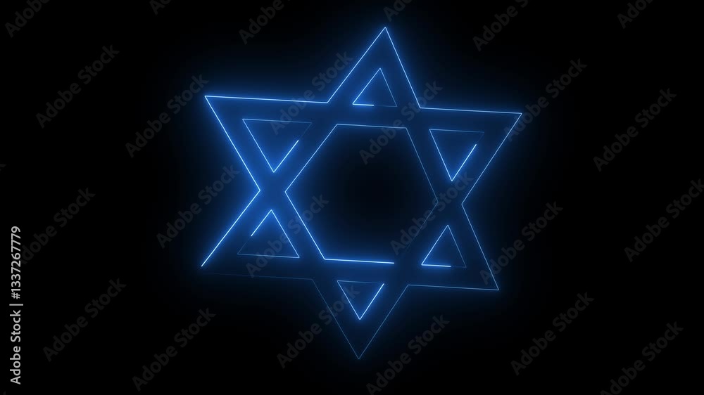 Star blue abstract neon sign icon animation . Star blue abstract neon sign icon animation .