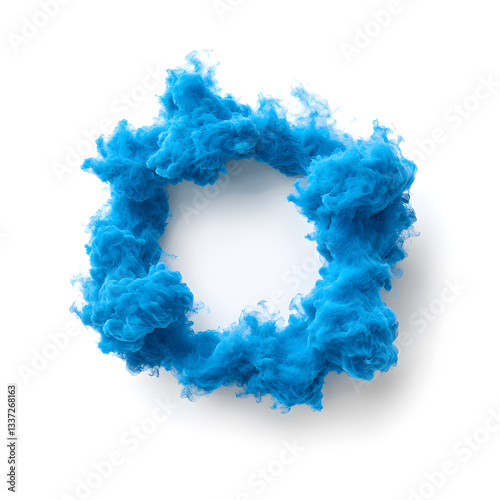 Blue Energy Circle Flows Isolated, isolated on white background