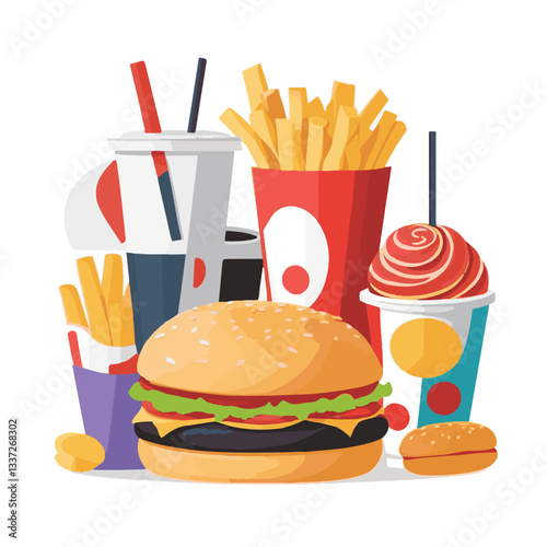 fastfood, fast, snack, meal, food, lunch, burger, dinner, background, delicious, meat, american, menu, unhealthy, restaurant, isolated, cheeseburger, junk, set, hamburger, fat, sandwich, tasty, eat, c
