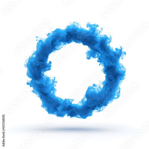 Blue Energy Circle Flows Isolated, isolated on white background