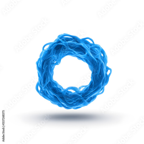 Blue Energy Circle Flows Isolated, isolated on white background